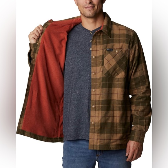 NWT Columbia Men's Cornell Woods Fleece Lined Shirt Jacket Size Large - Picture 7 of 8